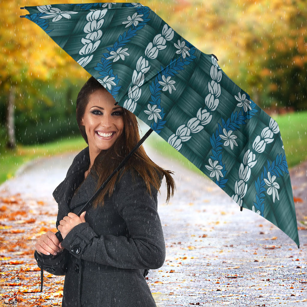 Pikake Maile Tiare Lei Umbrella Polu Lauhala Pattern