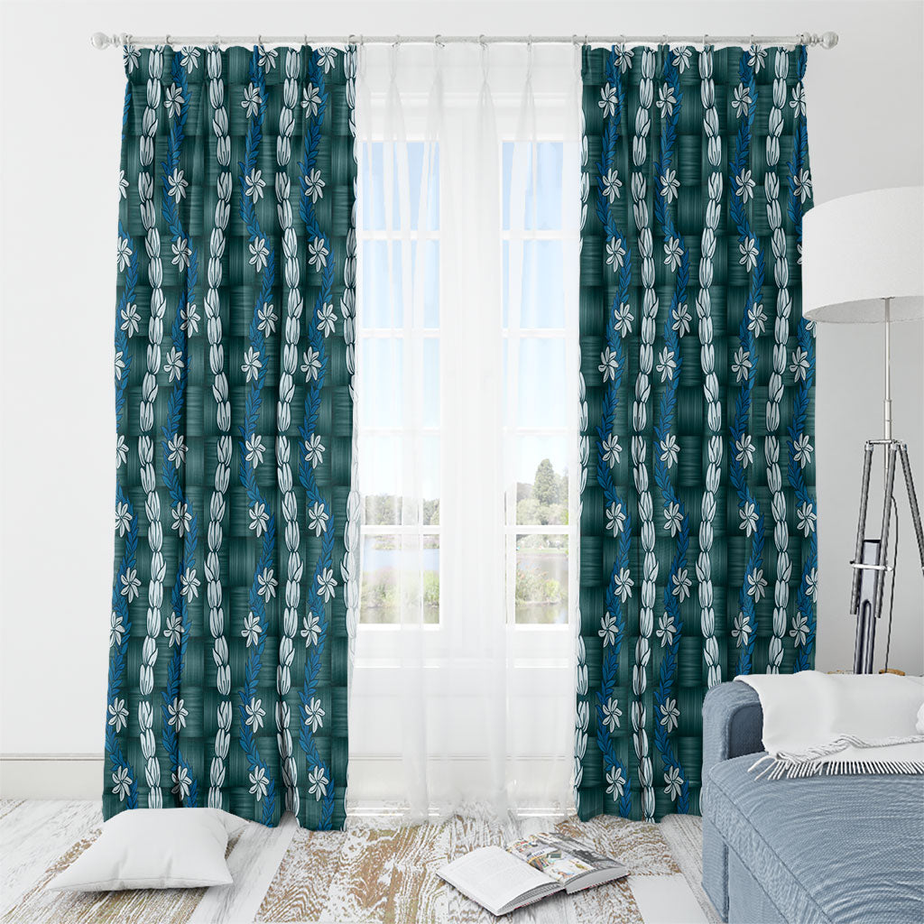 Pikake Maile Tiare Lei Window Curtain Polu Lauhala Pattern