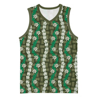 Pikake Maile Tiare Lei Basketball Jersey Omaomao Lauhala Pattern
