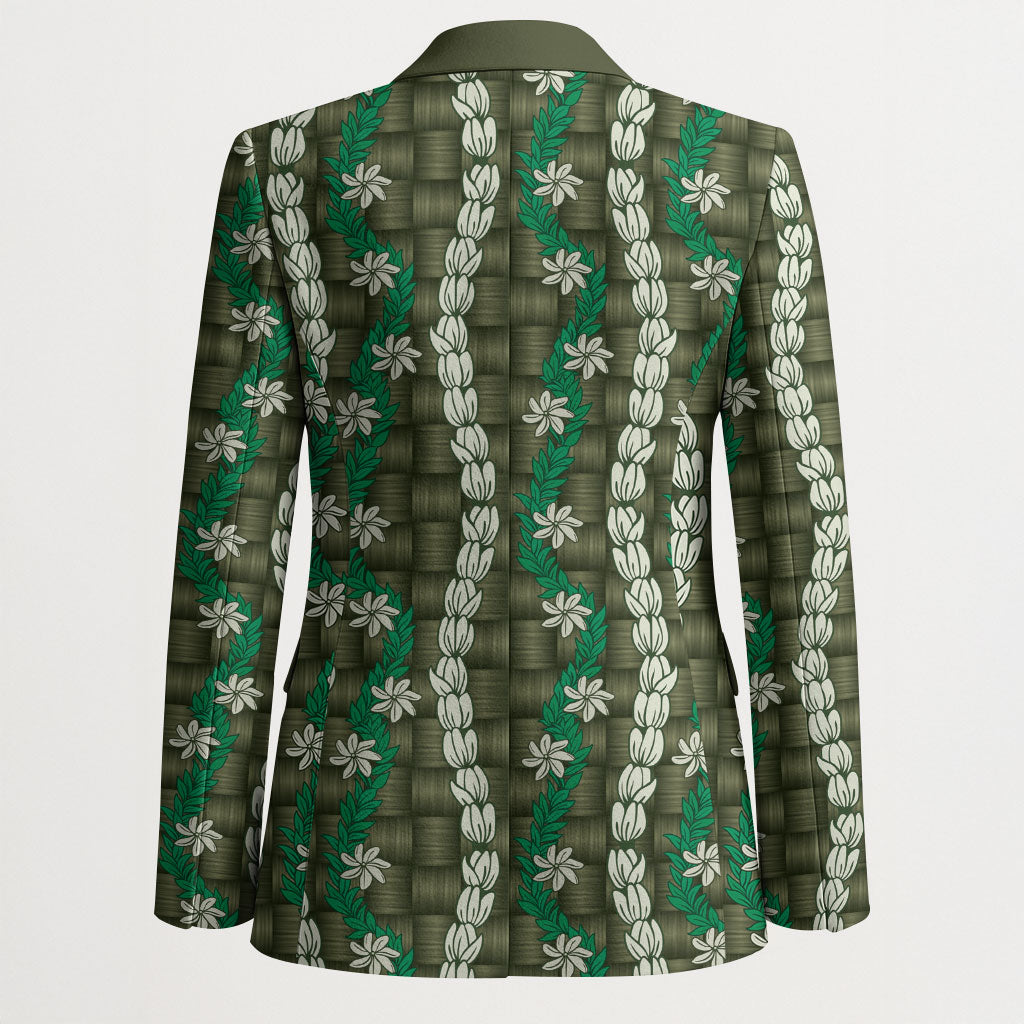 Pikake Maile Tiare Lei Blazer Omaomao Lauhala Pattern