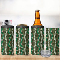 Pikake Maile Tiare Lei 4 in 1 Can Cooler Tumbler Omaomao Lauhala Pattern