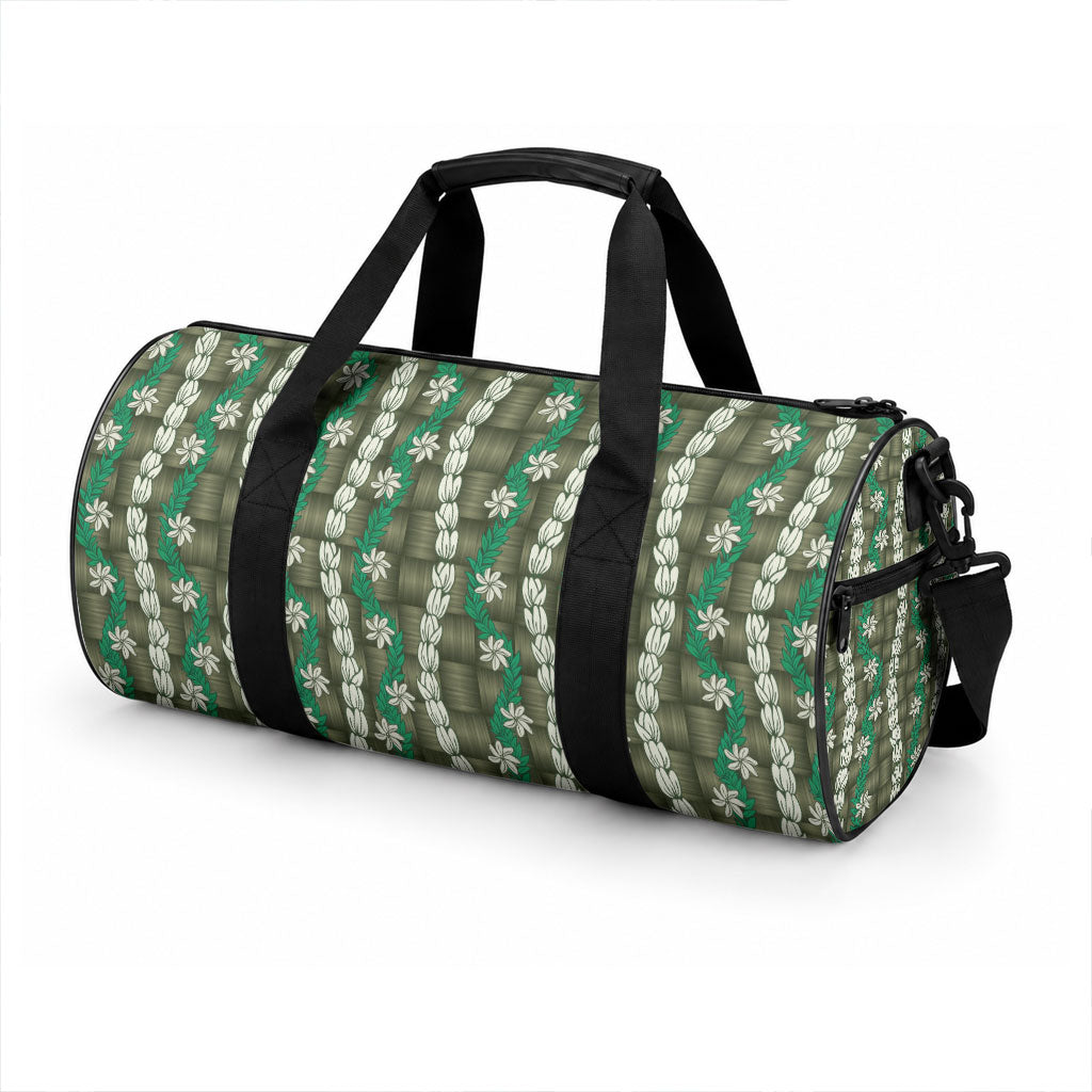 Pikake Maile Tiare Lei Duffle Bag Omaomao Lauhala Pattern LT01 - Polynesian Pride