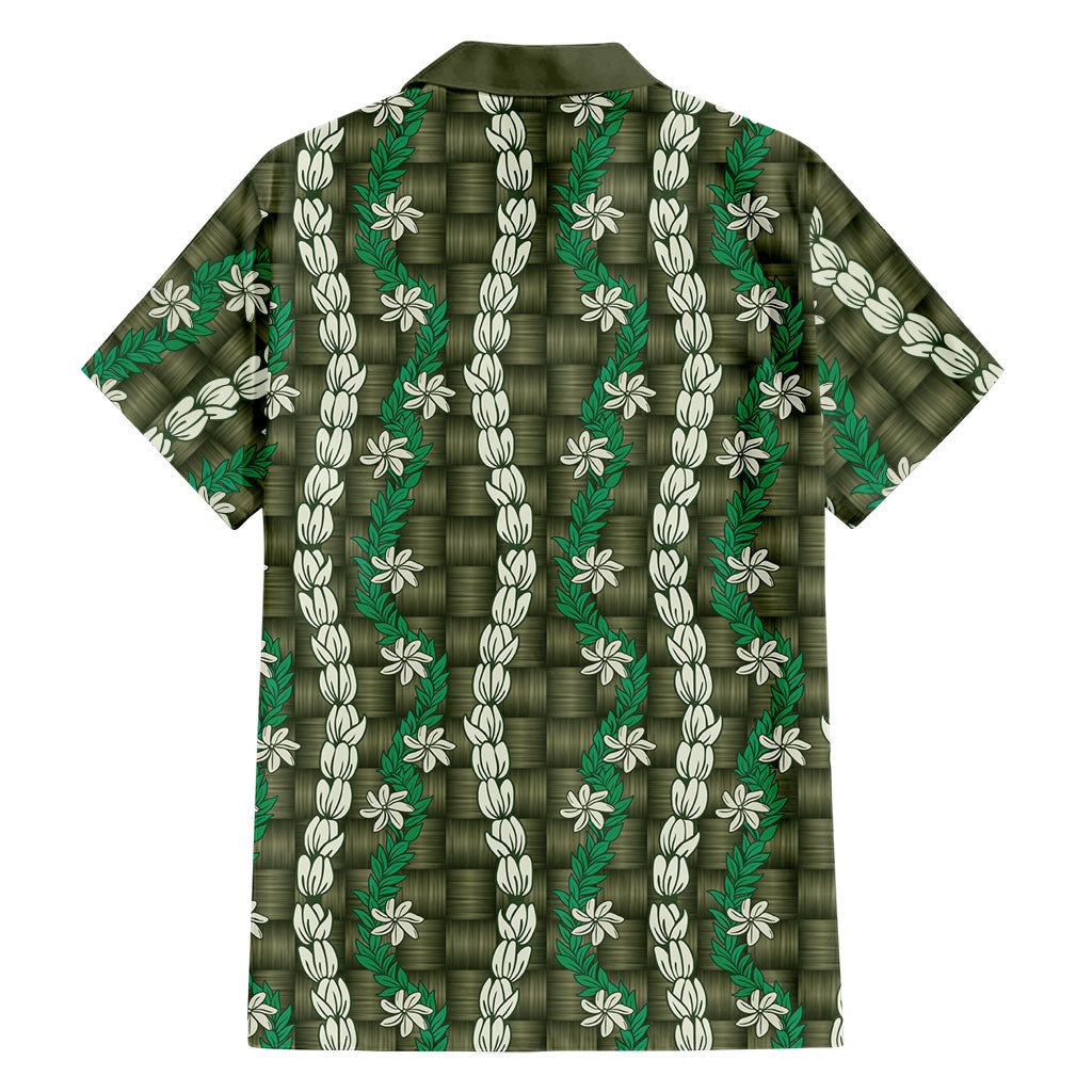 Pikake Maile Tiare Lei Family Matching Summer Maxi Dress and Hawaiian Shirt Omaomao Lauhala Pattern