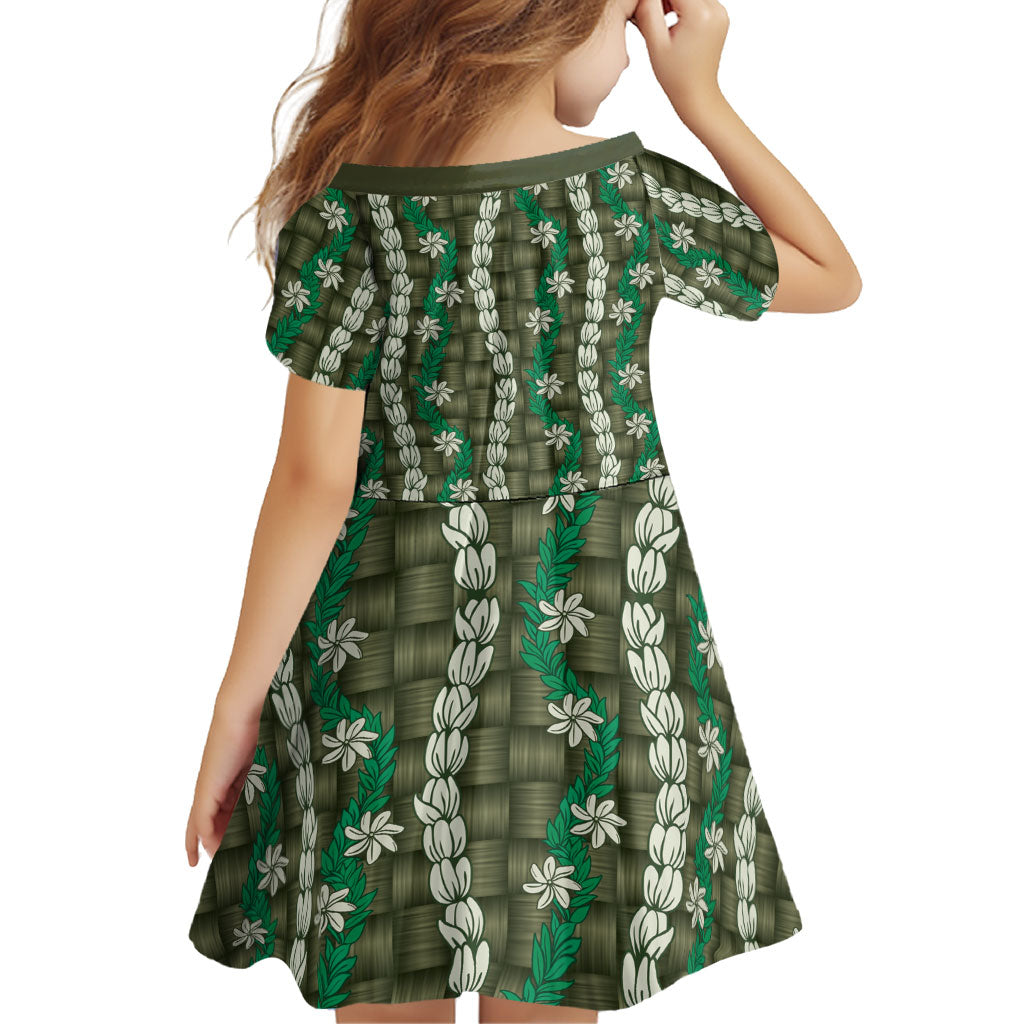 Pikake Maile Tiare Lei Family Matching Tank Maxi Dress and Hawaiian Shirt Omaomao Lauhala Pattern