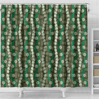 Pikake Maile Tiare Lei Shower Curtain Omaomao Lauhala Pattern
