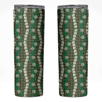 Pikake Maile Tiare Lei Skinny Tumbler Omaomao Lauhala Pattern