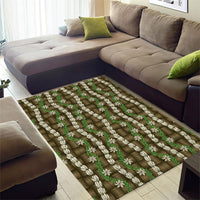 Pikake Maile Tiare Lei Area Rug Natural Lauhala Pattern