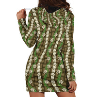 Pikake Maile Tiare Lei Hoodie Dress Natural Lauhala Pattern