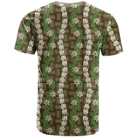 Pikake Maile Tiare Lei T Shirt Natural Lauhala Pattern