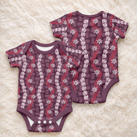 Pikake Maile Tiare Lei Baby Onesie Akala Lauhala Pattern LT01 - Polynesian Pride