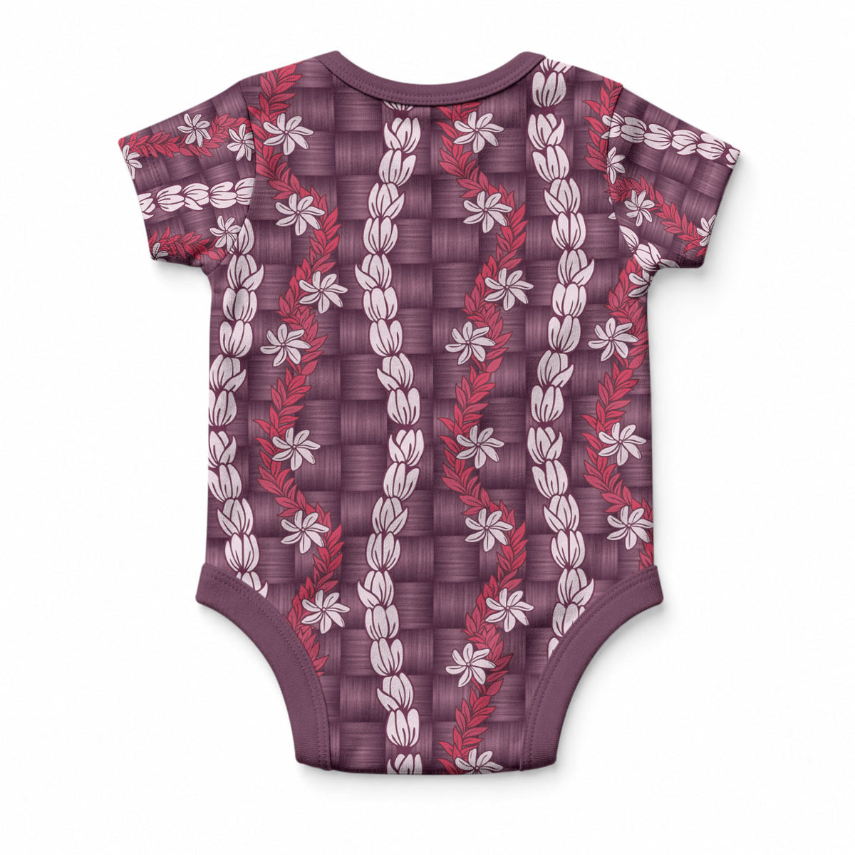 Pikake Maile Tiare Lei Baby Onesie Akala Lauhala Pattern LT01 - Polynesian Pride
