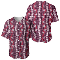 Pikake Maile Tiare Lei Baseball Jersey Akala Lauhala Pattern