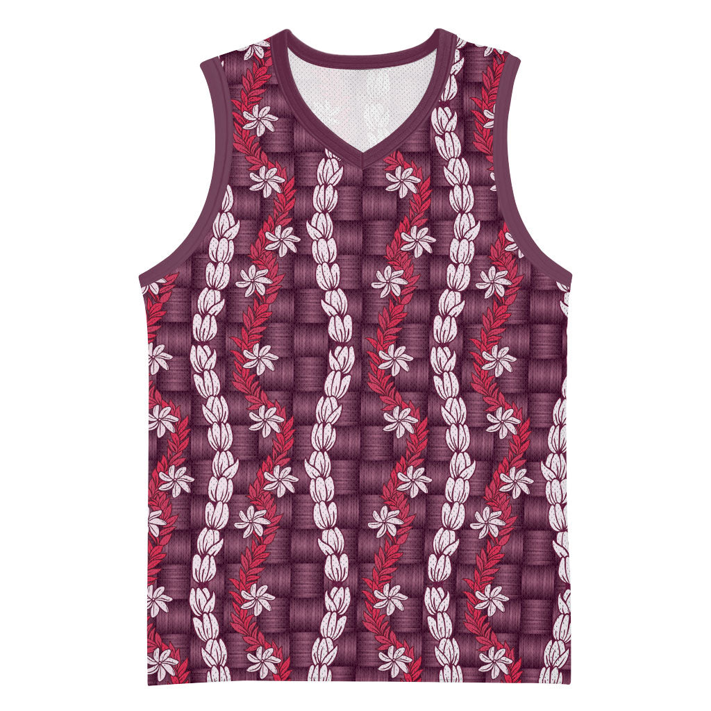 Pikake Maile Tiare Lei Basketball Jersey Akala Lauhala Pattern