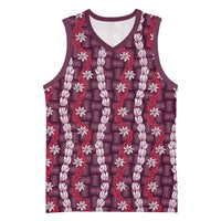 Pikake Maile Tiare Lei Basketball Jersey Akala Lauhala Pattern