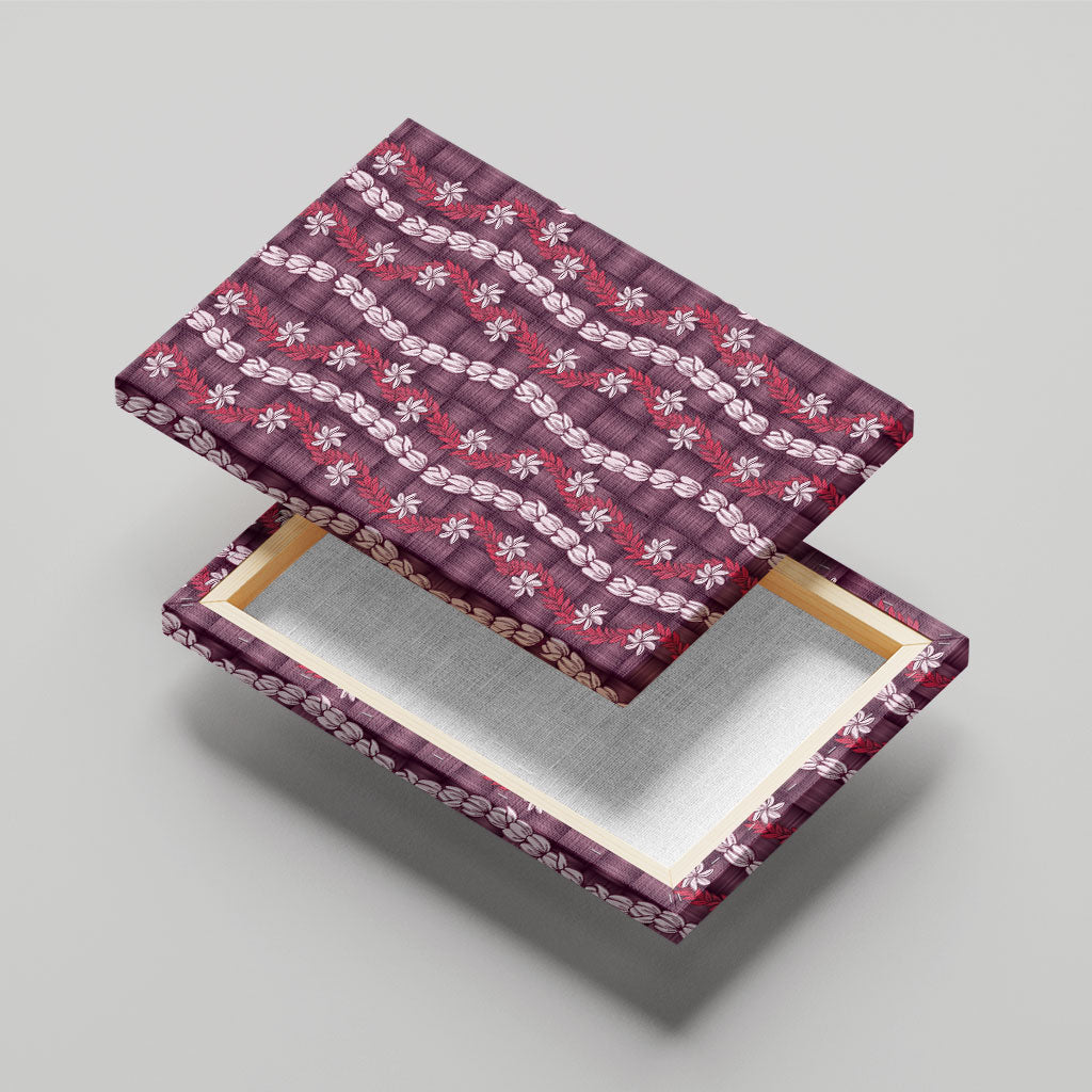 Pikake Maile Tiare Lei Canvas Wall Art Akala Lauhala Pattern