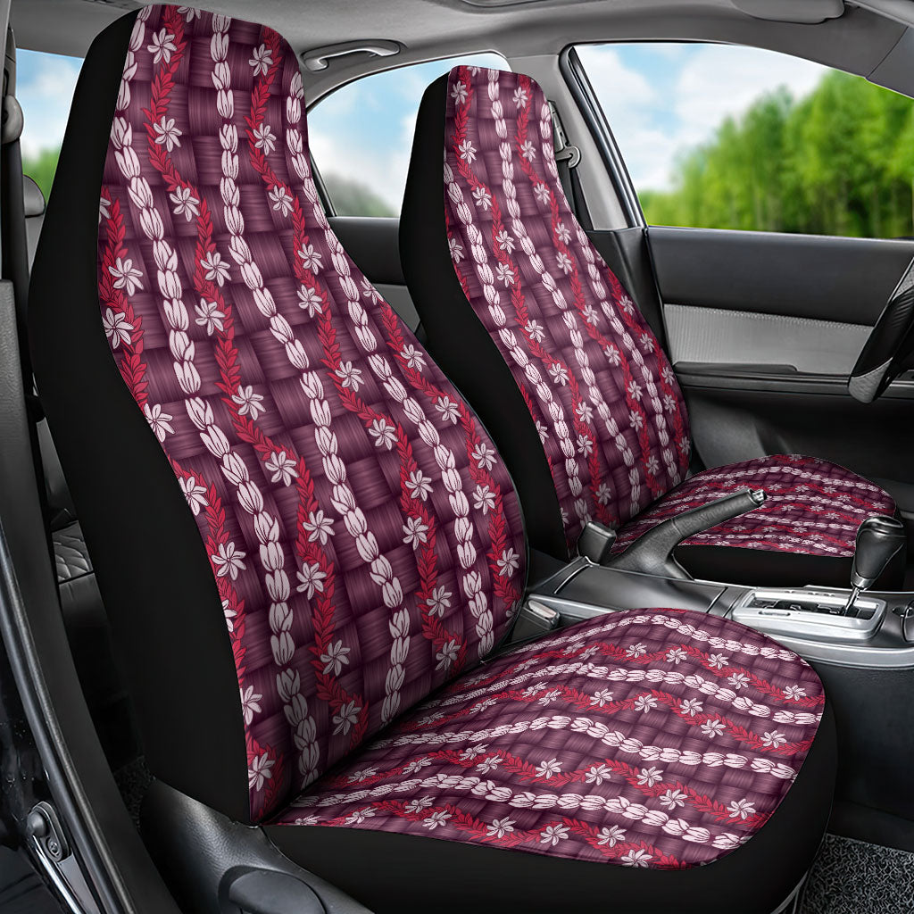 Pikake Maile Tiare Lei Car Seat Cover Akala Lauhala Pattern