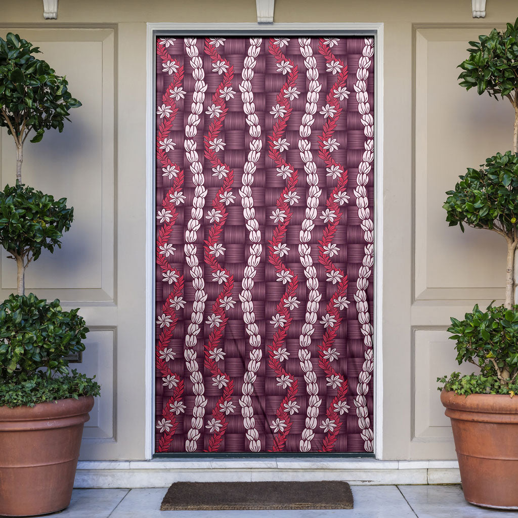 Pikake Maile Tiare Lei Door Cover Akala Lauhala Pattern