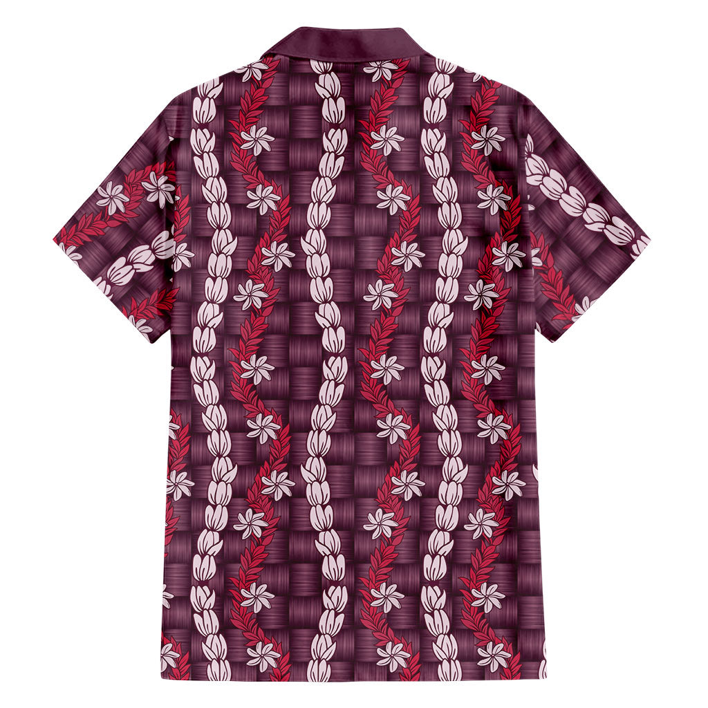Pikake Maile Tiare Lei Family Matching Summer Maxi Dress and Hawaiian Shirt Akala Lauhala Pattern