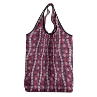 Pikake Maile Tiare Lei Grocery Bag Akala Lauhala Pattern