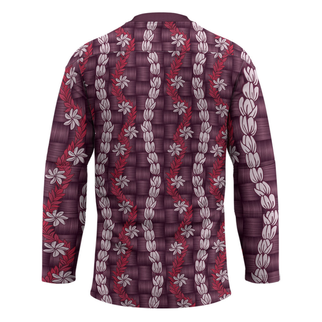 Pikake Maile Tiare Lei Hockey Jersey Akala Lauhala Pattern