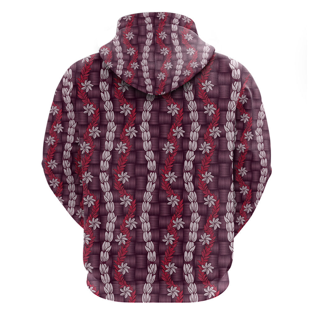 Pikake Maile Tiare Lei Hoodie Akala Lauhala Pattern