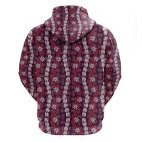 Pikake Maile Tiare Lei Hoodie Akala Lauhala Pattern