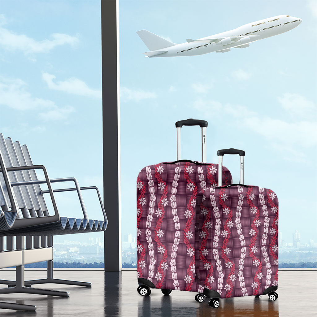 Pikake Maile Tiare Lei Luggage Cover Akala Lauhala Pattern