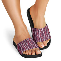 Pikake Maile Tiare Lei Slide Sandals Akala Lauhala Pattern