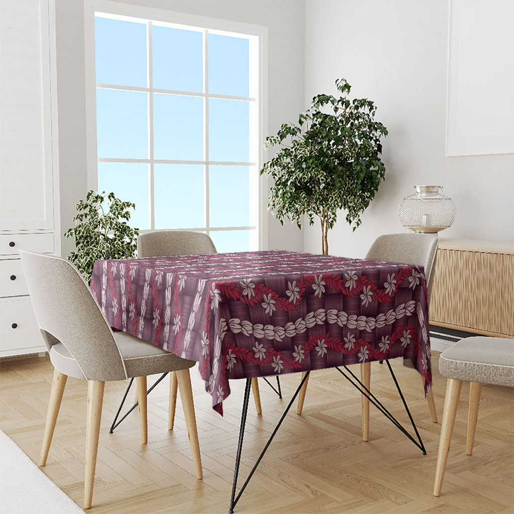 Pikake Maile Tiare Lei Tablecloth Akala Lauhala Pattern