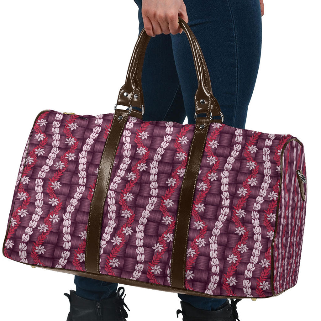 Pikake Maile Tiare Lei Travel Bag Akala Lauhala Pattern