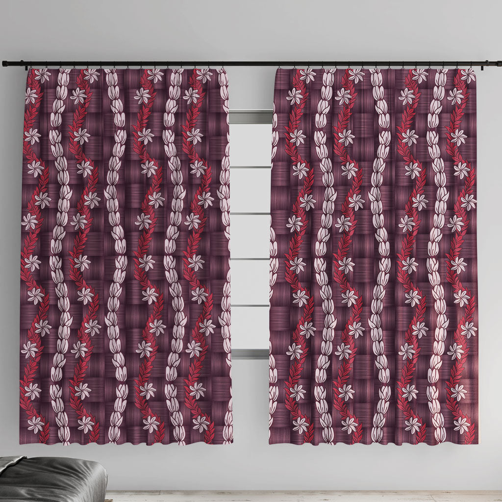 Pikake Maile Tiare Lei Window Curtain Akala Lauhala Pattern