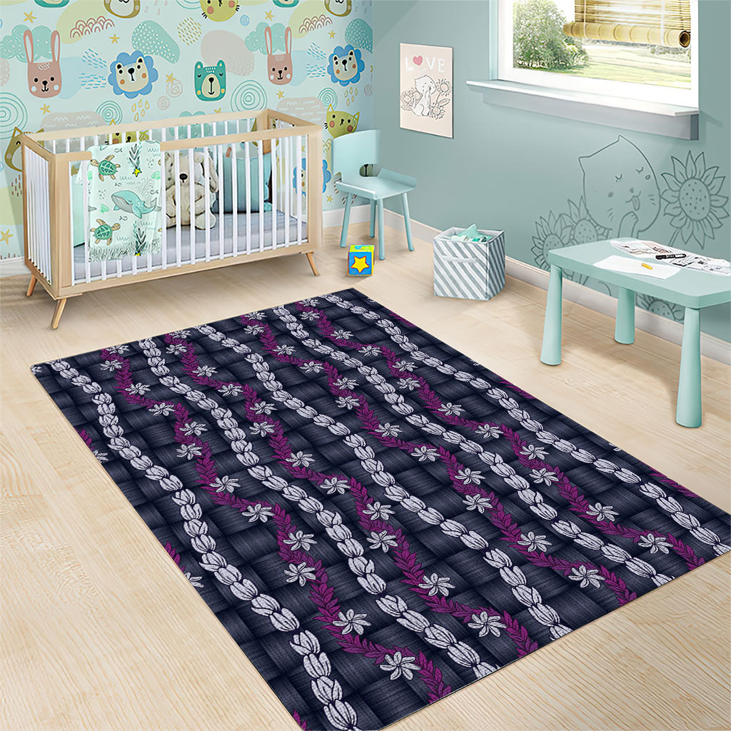 Pikake Maile Tiare Lei Area Rug Poni Lauhala Pattern