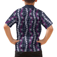 Pikake Maile Tiare Lei Family Matching Off Shoulder Maxi Dress and Hawaiian Shirt Poni Lauhala Pattern