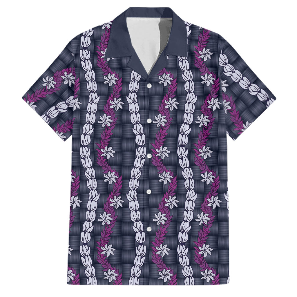 Pikake Maile Tiare Lei Family Matching Tank Maxi Dress and Hawaiian Shirt Poni Lauhala Pattern