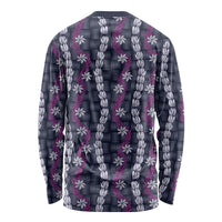 Pikake Maile Tiare Lei Long Sleeve Shirt Poni Lauhala Pattern