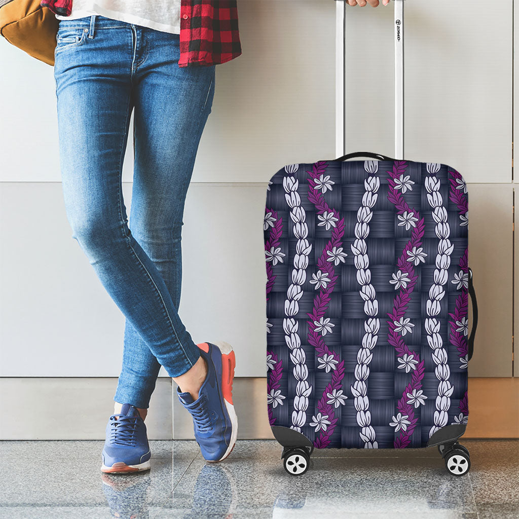 Pikake Maile Tiare Lei Luggage Cover Poni Lauhala Pattern