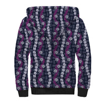 Pikake Maile Tiare Lei Sherpa Hoodie Poni Lauhala Pattern