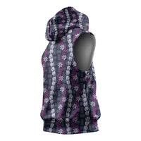Pikake Maile Tiare Lei Sleeveless Hoodie Poni Lauhala Pattern
