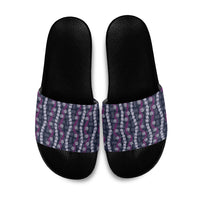 Pikake Maile Tiare Lei Slide Sandals Poni Lauhala Pattern