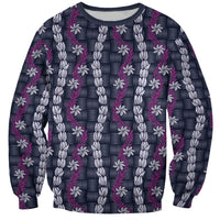 Pikake Maile Tiare Lei Sweatshirt Poni Lauhala Pattern