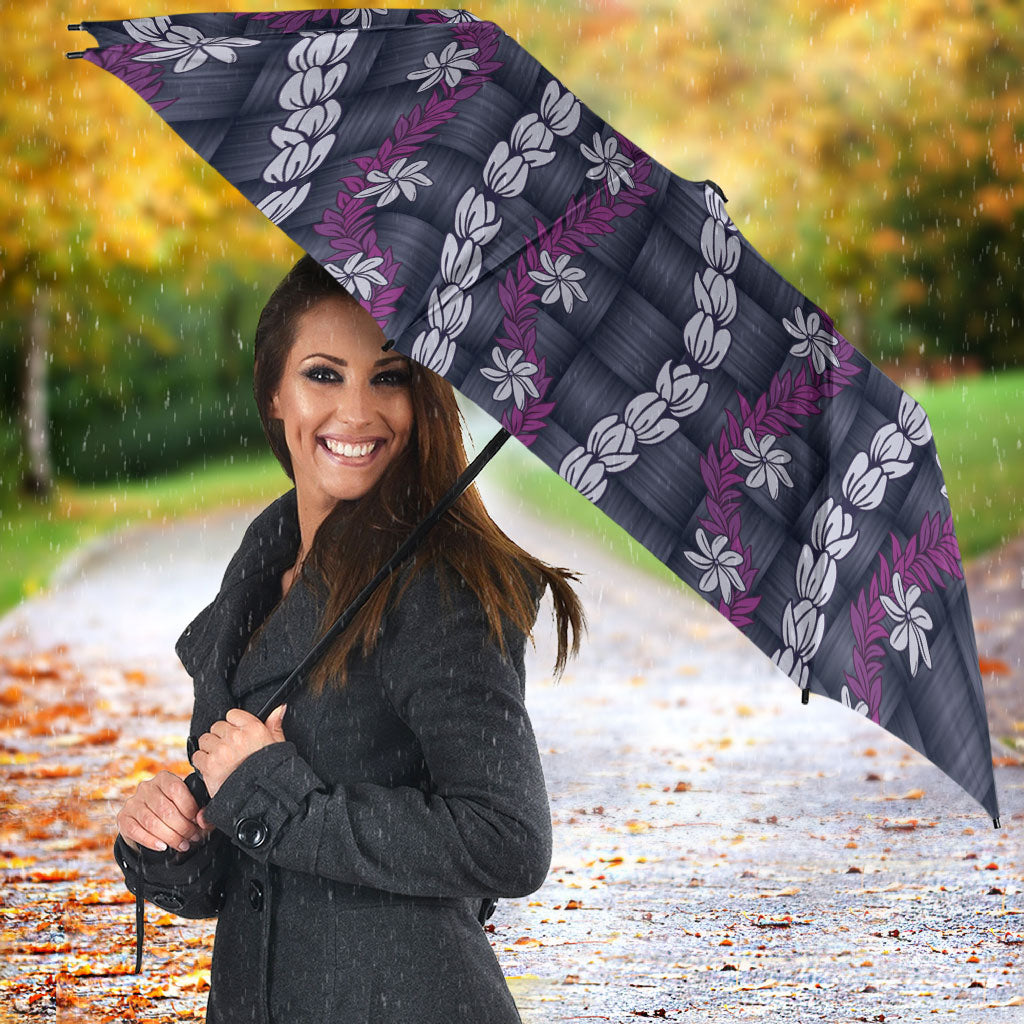 Pikake Maile Tiare Lei Umbrella Poni Lauhala Pattern
