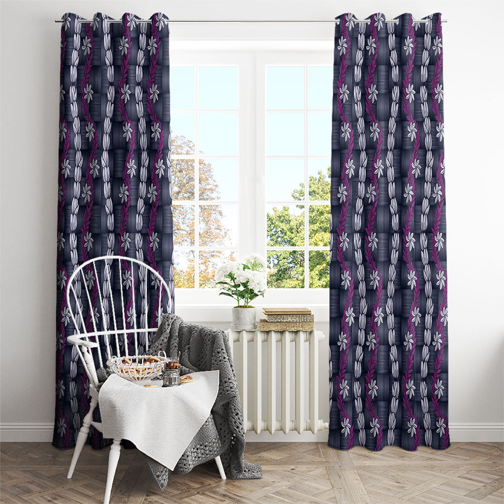 Pikake Maile Tiare Lei Window Curtain Poni Lauhala Pattern