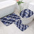 Hawaiian Hibiscus Tribal Floral Blue Bathroom Set Polynesian Tapa Pattern - Polynesian Pride