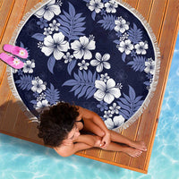 Hawaiian Hibiscus Tribal Floral Blue Beach Blanket Polynesian Tapa Pattern - Polynesian Pride