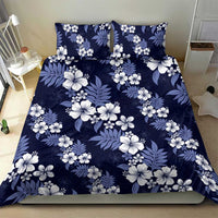 Hawaiian Hibiscus Tribal Floral Blue Bedding Set Polynesian Tapa Pattern - Polynesian Pride