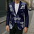 Hawaiian Hibiscus Tribal Floral Blue Blazer Polynesian Tapa Pattern - Polynesian Pride