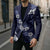 Hawaiian Hibiscus Tribal Floral Blue Blazer Polynesian Tapa Pattern - Polynesian Pride