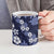 Hawaiian Hibiscus Tribal Floral Blue Ceramic Mug Polynesian Tapa Pattern - Polynesian Pride