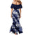 Hawaiian Hibiscus Tribal Floral Blue Family Matching Mermaid Dress and Hawaiian Shirt Polynesian Tapa Pattern - Polynesian Pride