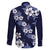 Hawaiian Hibiscus Tribal Floral Blue Family Matching Short Sleeve Bodycon Dress and Hawaiian Shirt Polynesian Tapa Pattern - Polynesian Pride
